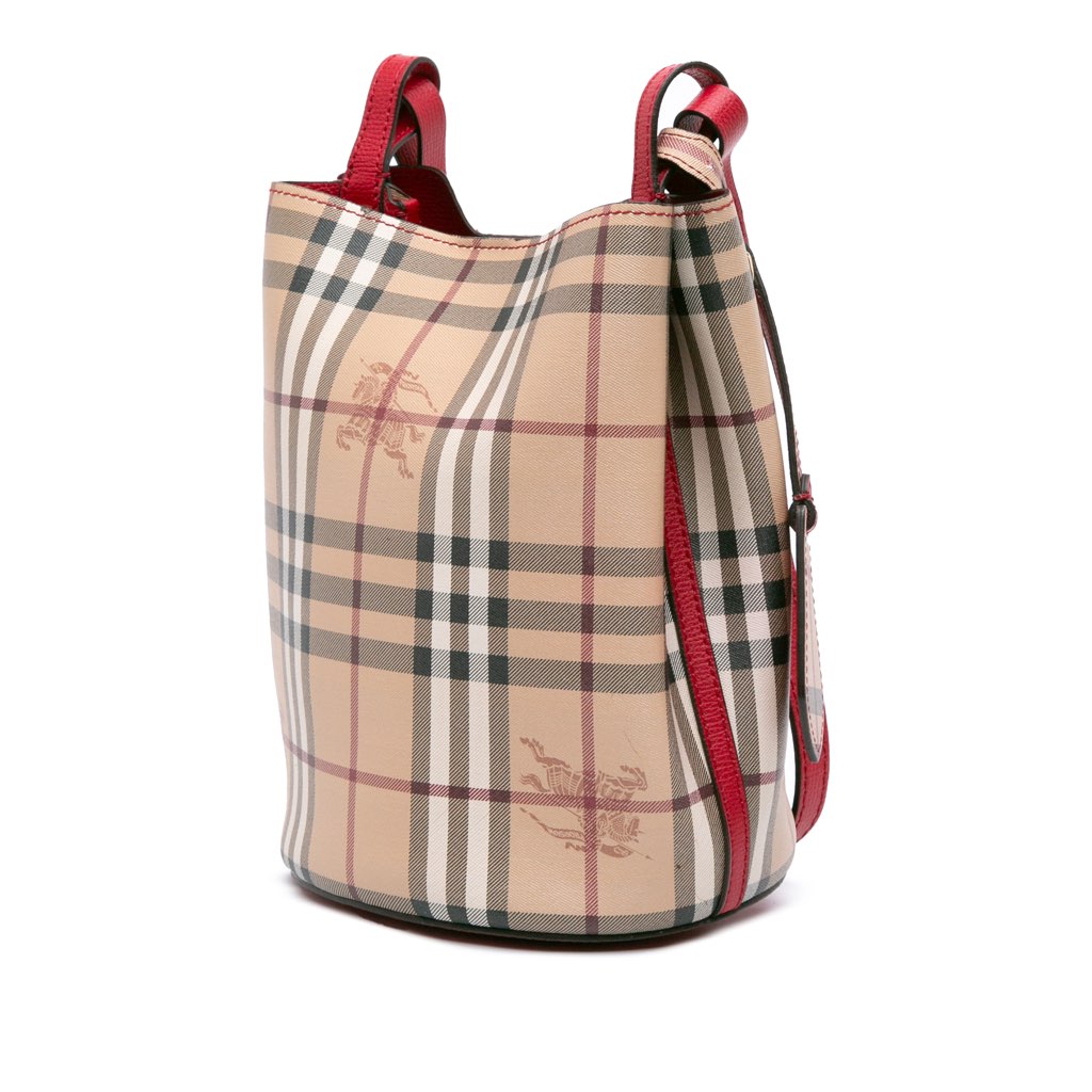 Burberry Haymarket Check Coated Canvas Lorne Bucket Bag - 2