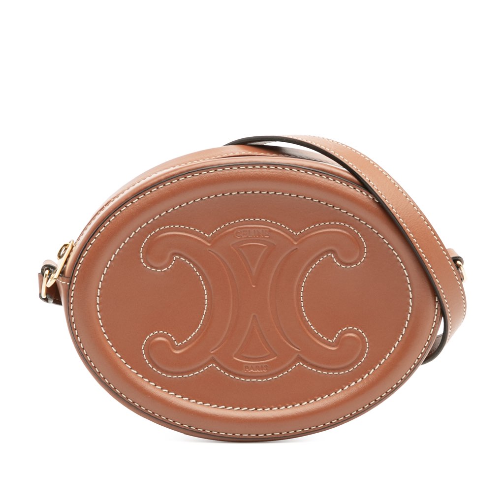 Celine Small Calfskin Cuir Triomphe Oval Crossbody
