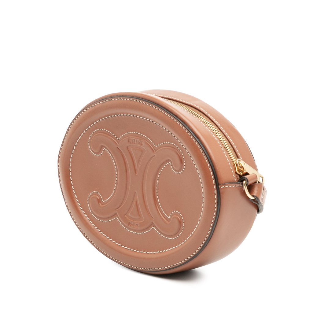 Celine Small Calfskin Cuir Triomphe Oval Crossbody - Back view