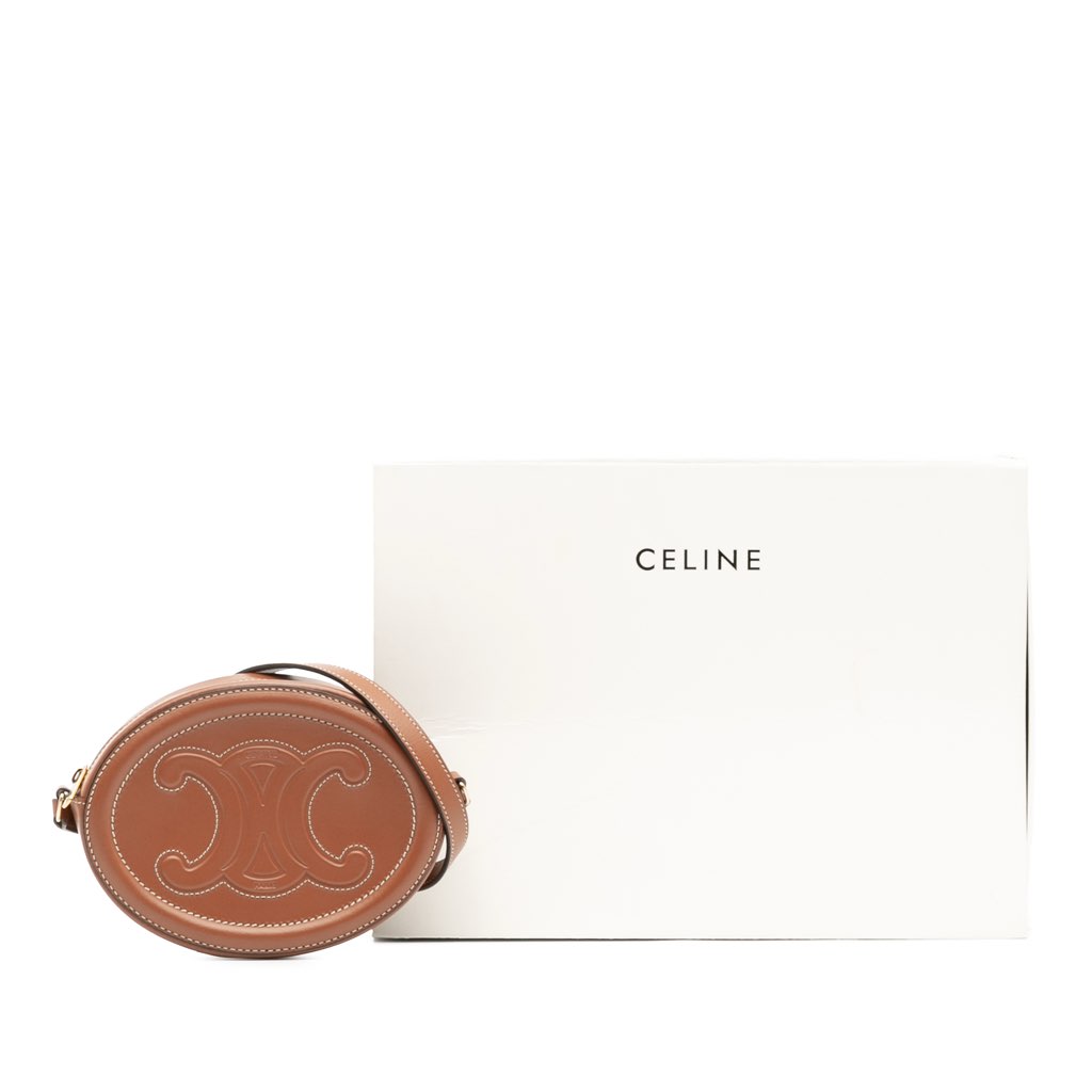 Celine Small Calfskin Cuir Triomphe Oval Crossbody - Image 14
