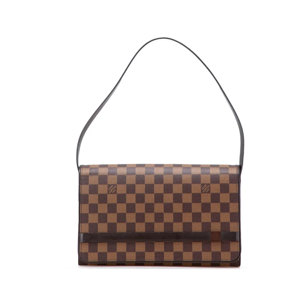 Louis Vuitton Damier Ebene Tribeca Long Brown Canvas Very good - Front View