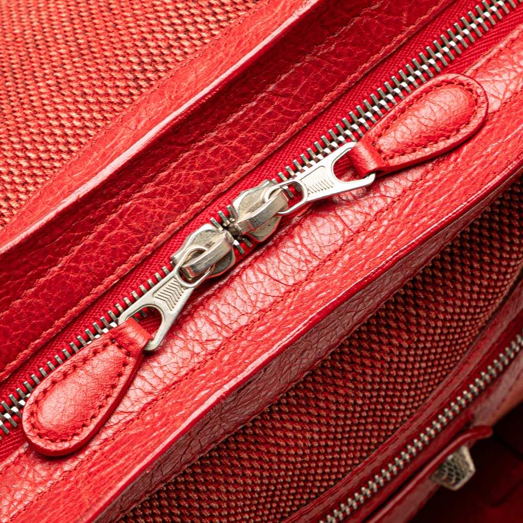 Balenciaga Lambskin Trimmed Canvas Motocross City Giant 12 Satchel - Image 10