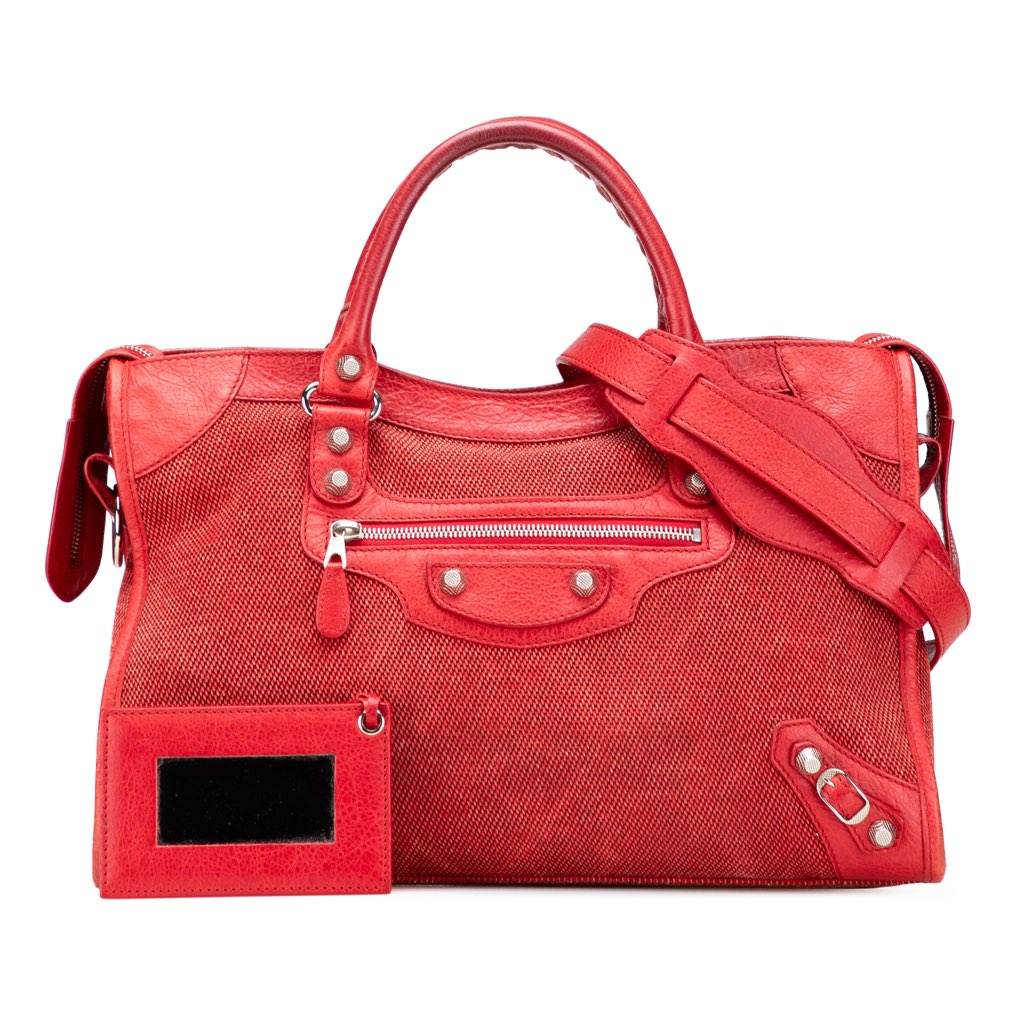 Balenciaga Lambskin Trimmed Canvas Motocross City Giant 12 Satchel - Image 12