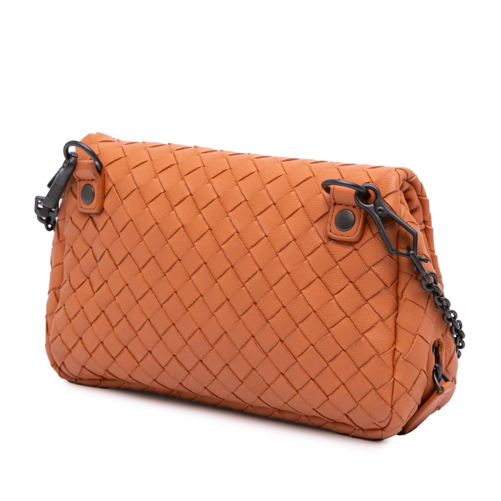 Bottega Veneta Mini Nappa Intrecciato Expandable Chain Crossbody - Back view