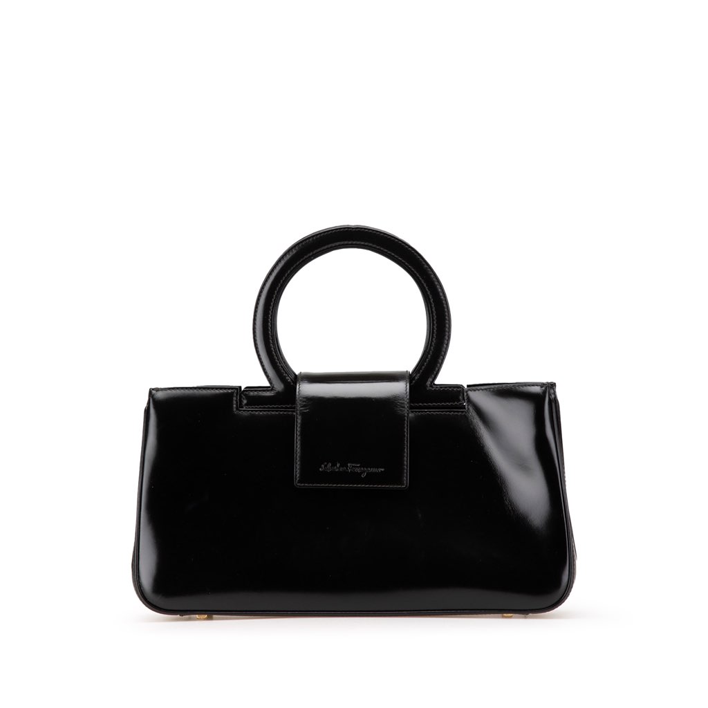 Salvatore Ferragamo Patent Leather Gancini Handbag