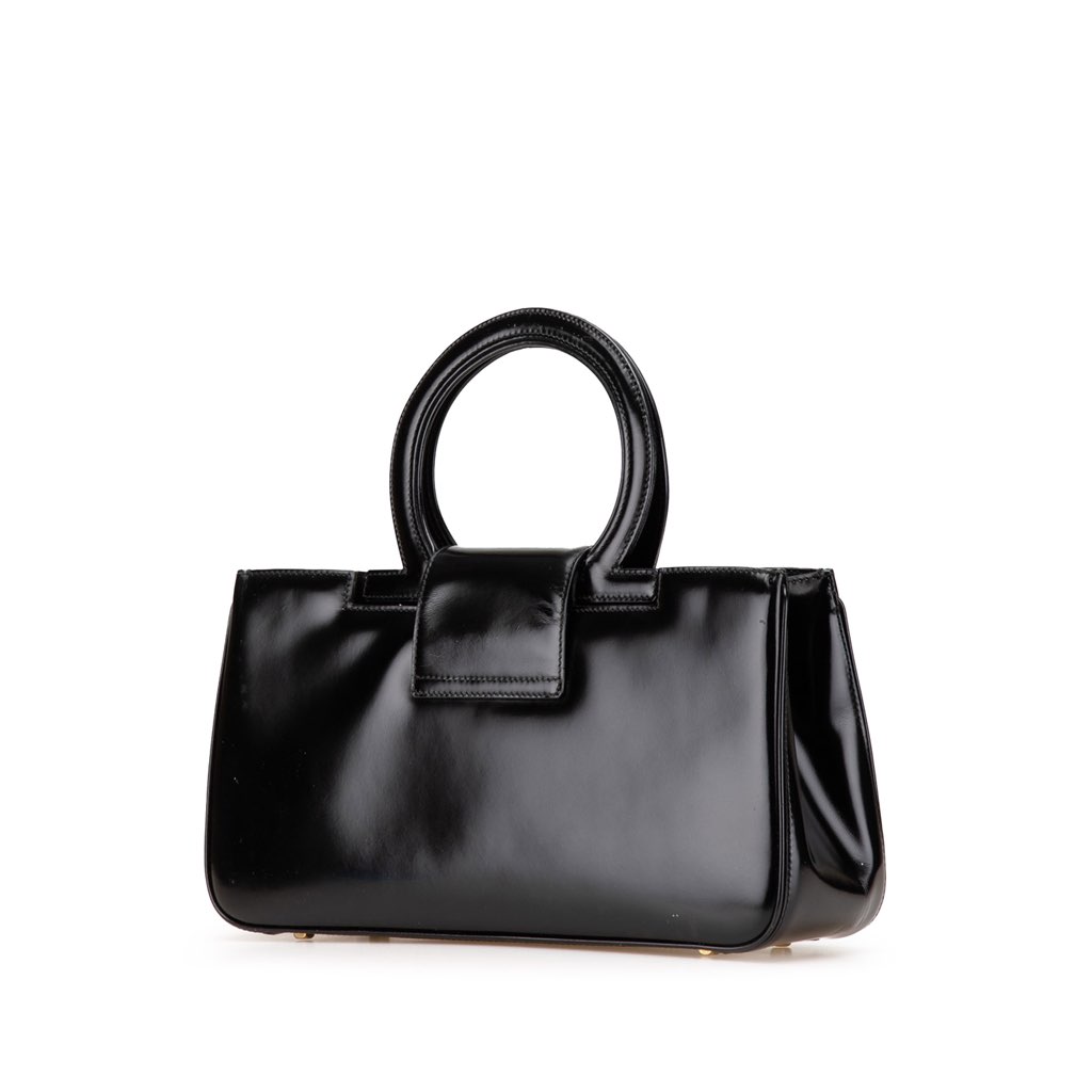 Salvatore Ferragamo Patent Leather Gancini Handbag - 2