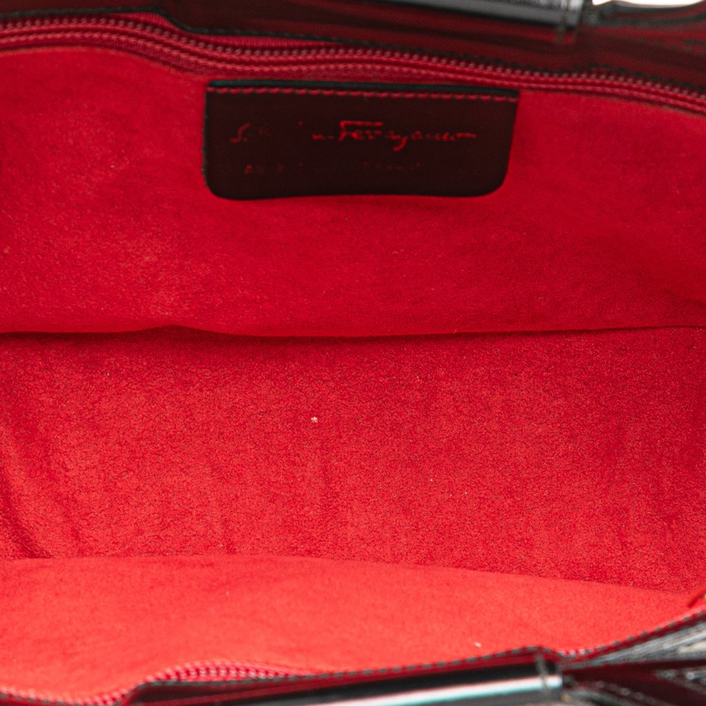 Salvatore Ferragamo Patent Leather Gancini Handbag - 4