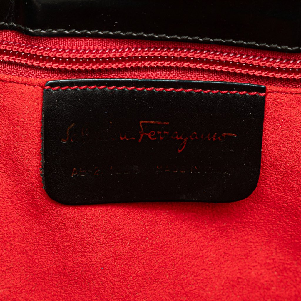 Salvatore Ferragamo Patent Leather Gancini Handbag - 5