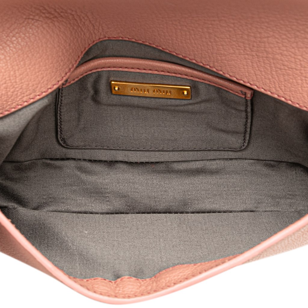 Miu Miu Goatskin Madras Crystal Studded Clutch - 4