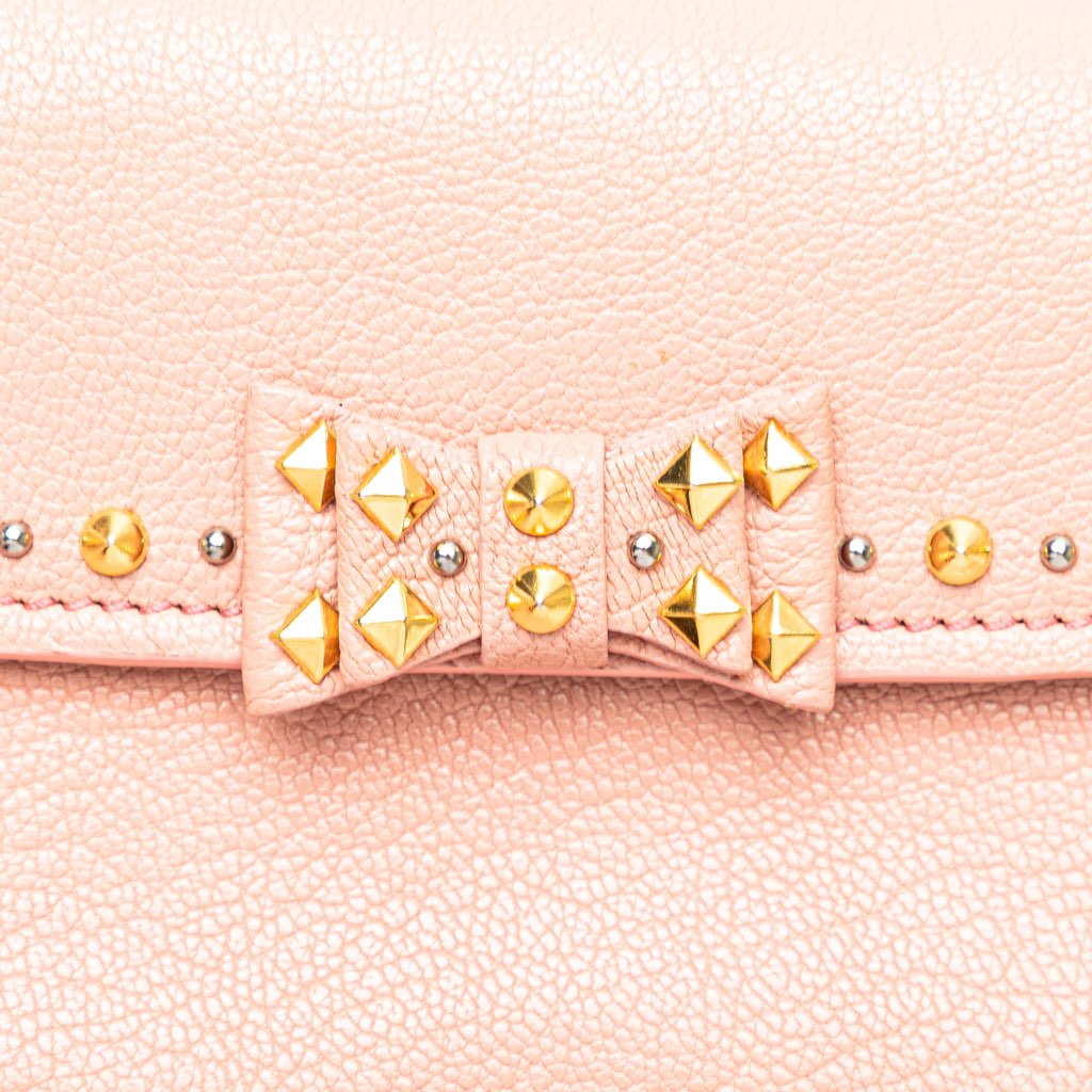 Miu Miu Goatskin Madras Crystal Studded Clutch - Image 11