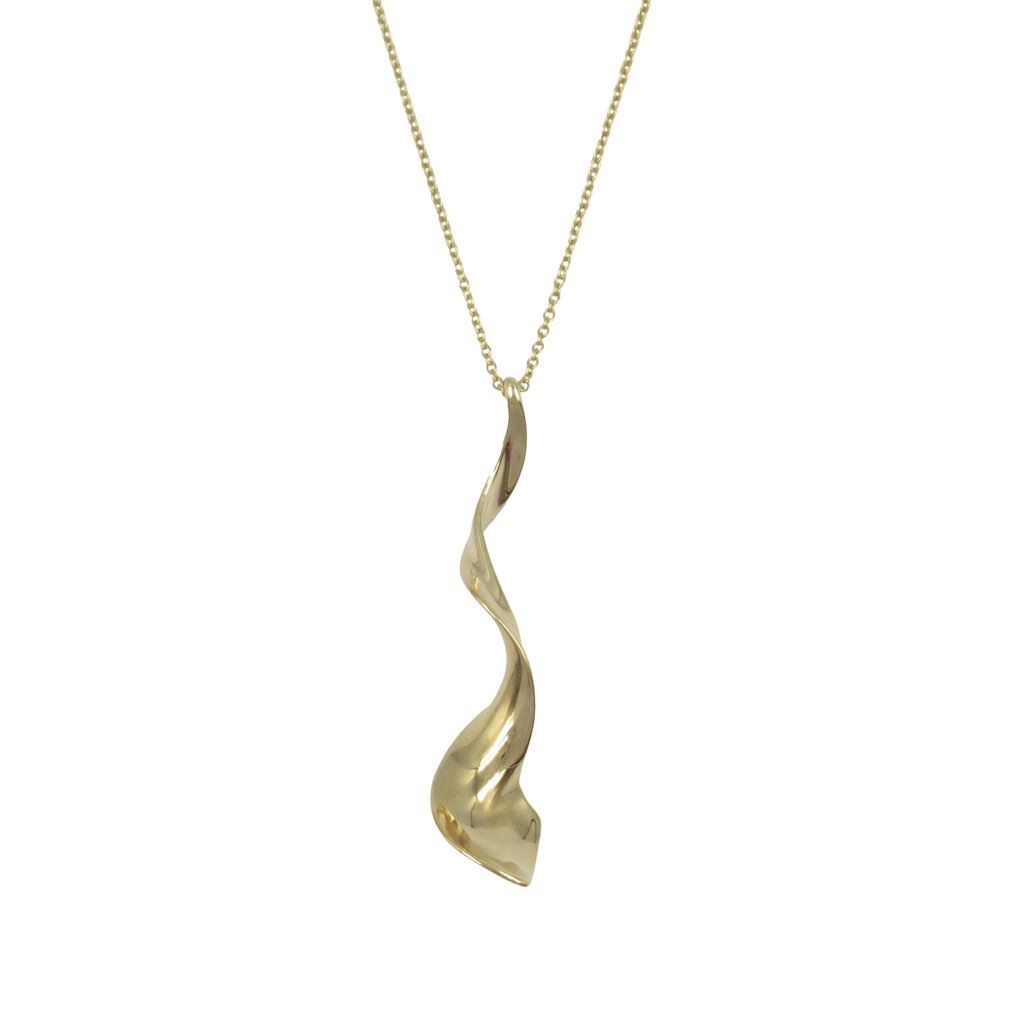 Tiffany & Co 18K Yellow Gold Frank Gehry Orchid Drop Necklace - 2