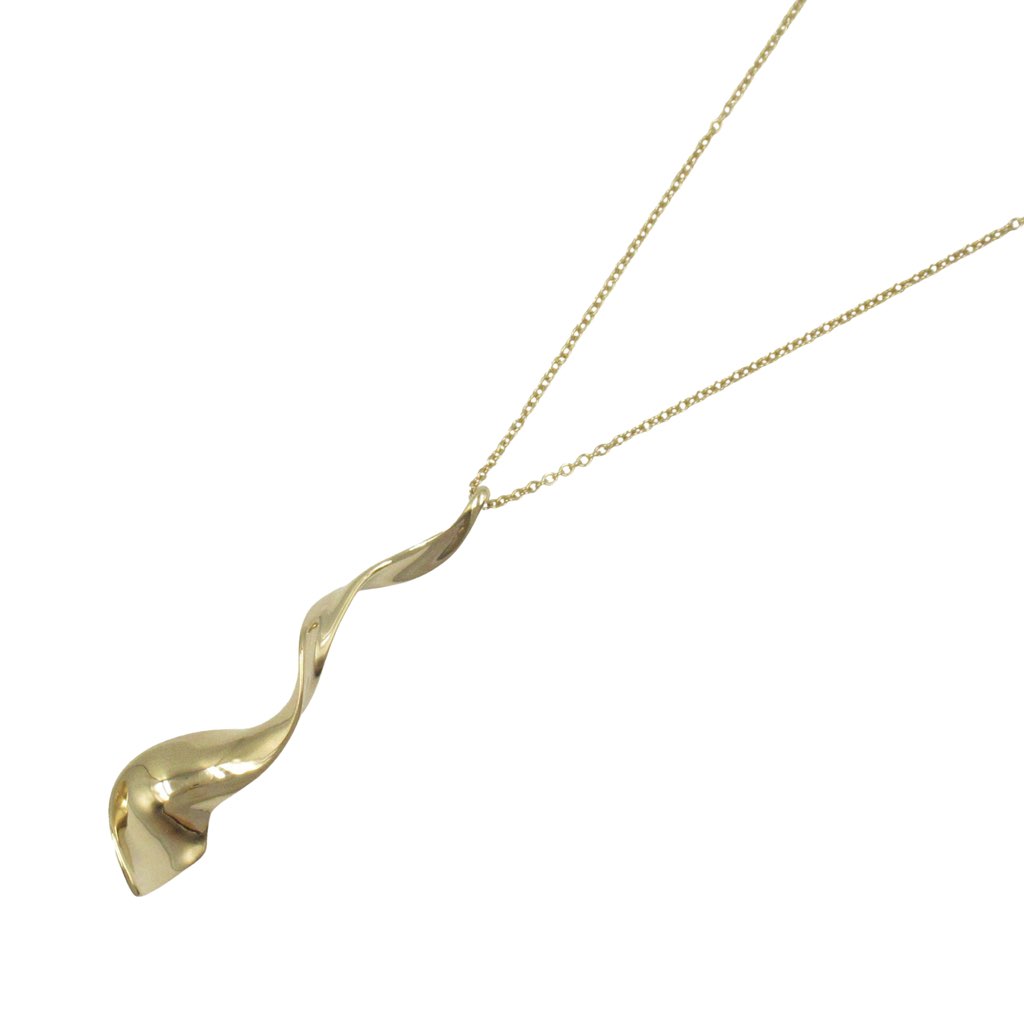 Tiffany & Co 18K Yellow Gold Frank Gehry Orchid Drop Necklace - 3