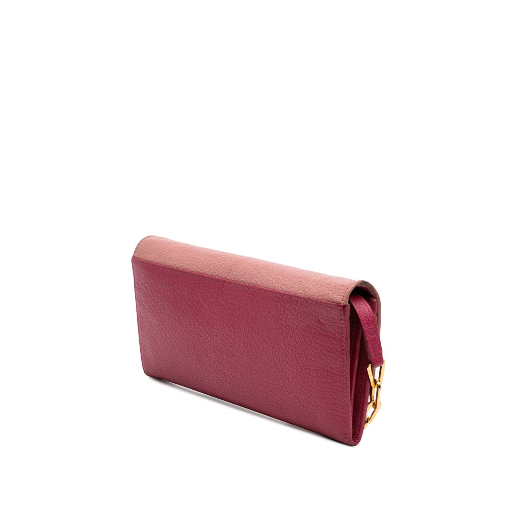 Miu Miu Bicolor Goatskin Madras Wallet on Chain - 2