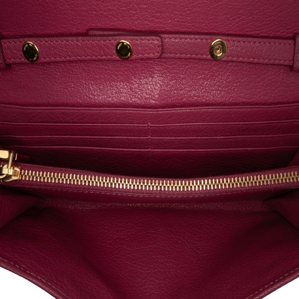 Miu Miu Bicolor Goatskin Madras Wallet on Chain - 4