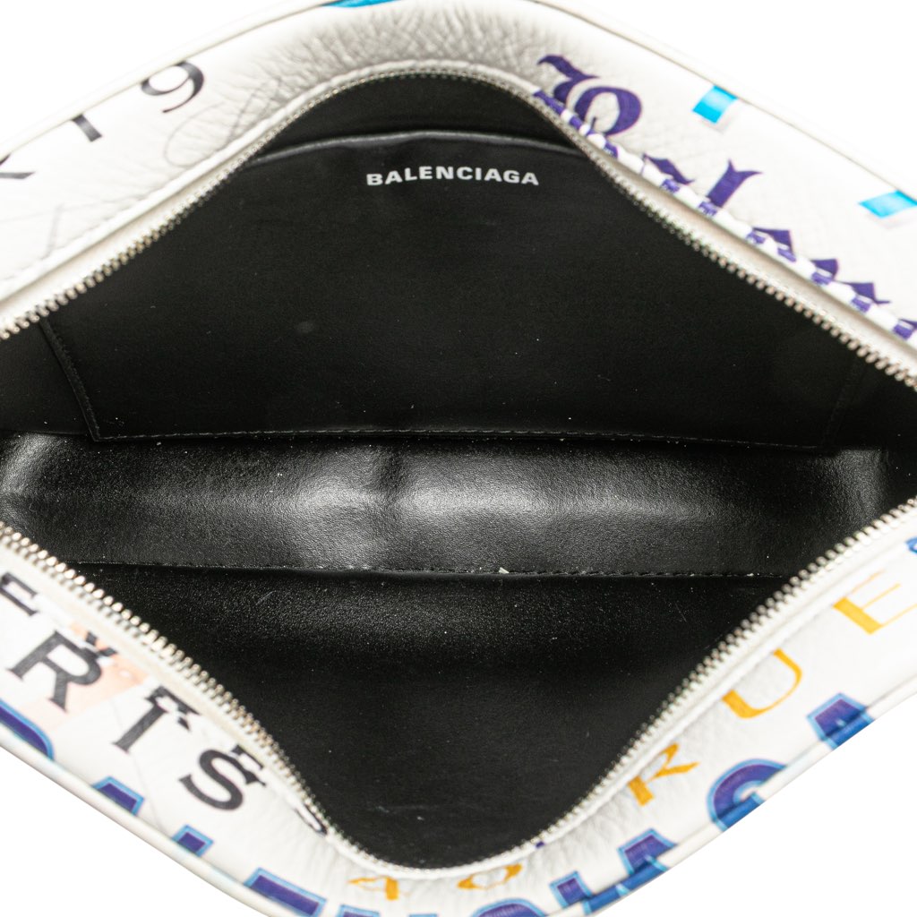 Balenciaga S Calfskin Logo Print Everyday Camera Bag - 4