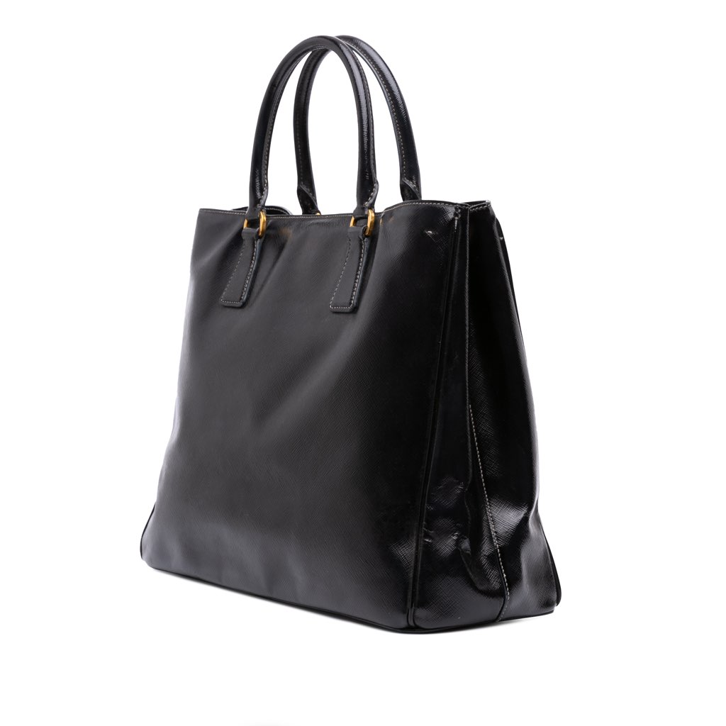 Prada Large Saffiano Vernice Galleria Satchel - 2