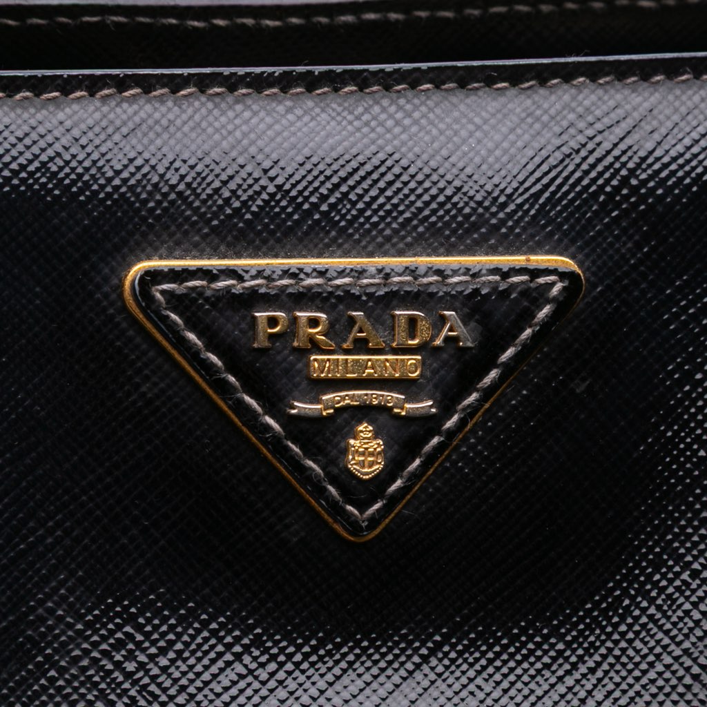 Prada Large Saffiano Vernice Galleria Satchel - 5