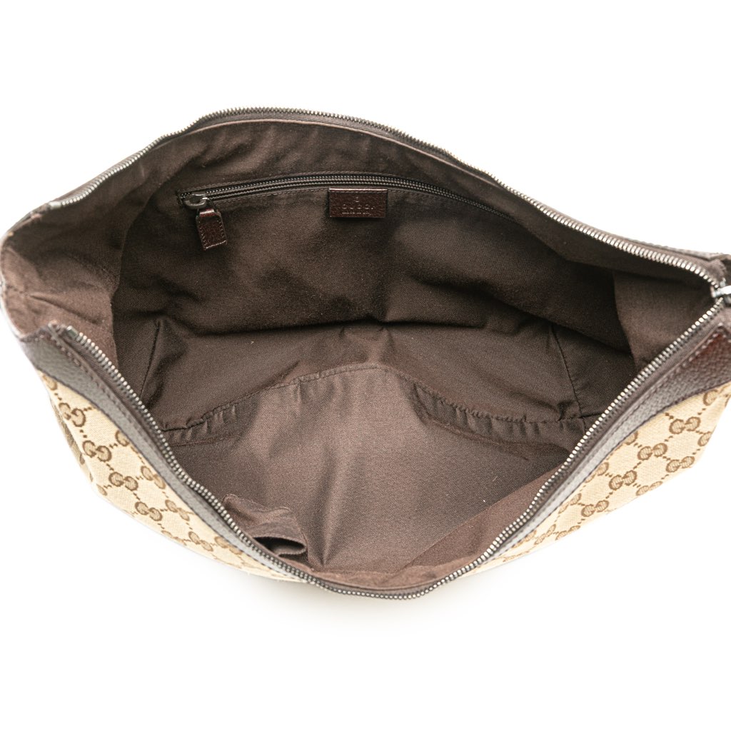 Gucci Medium GG Canvas Web Half Moon Crossbody - 4