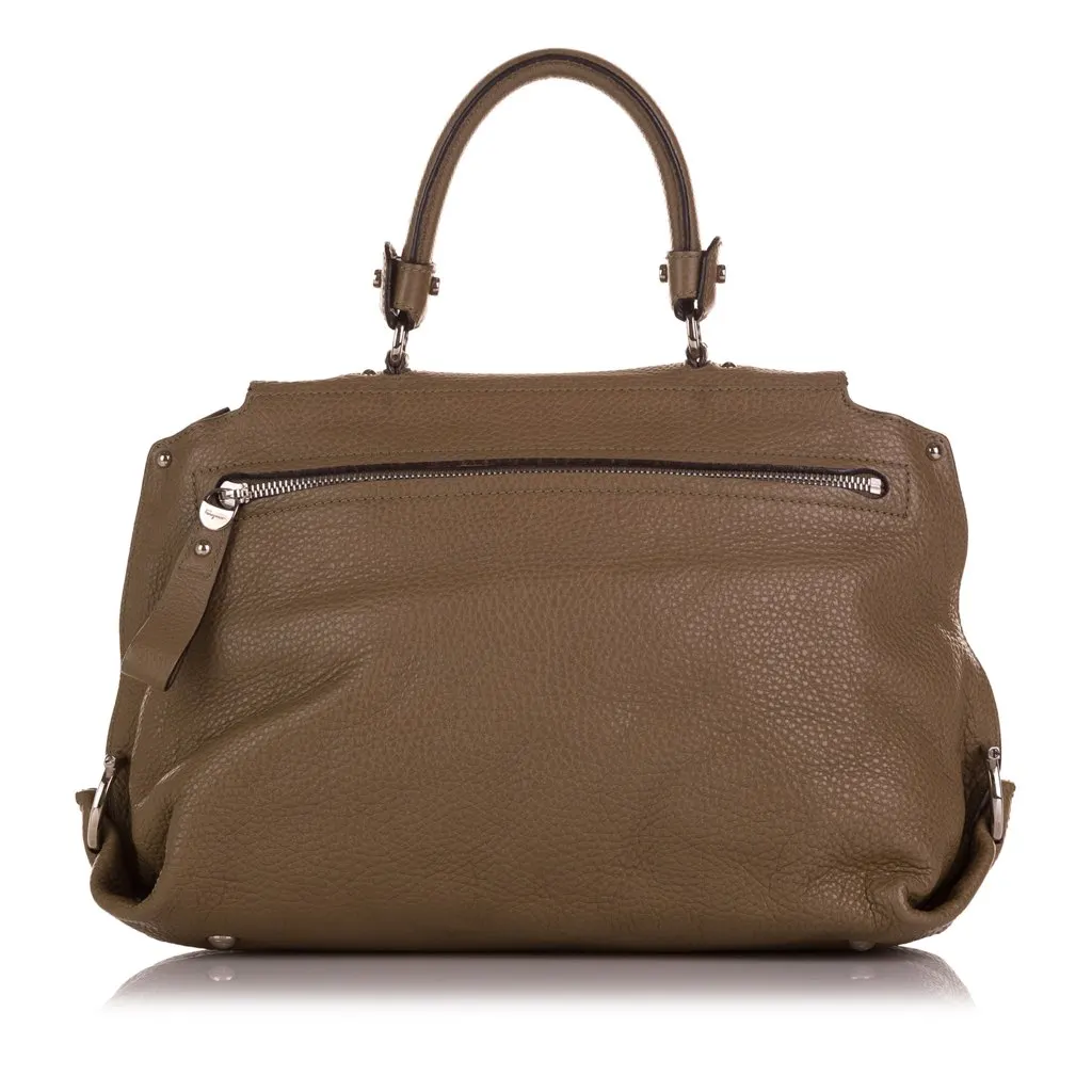 Salvatore Ferragamo Sofia Leather Satchel Brown Leather Good - Inside View