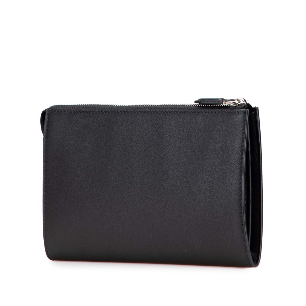 Salvatore Ferragamo Leather Logo Clutch - Back view