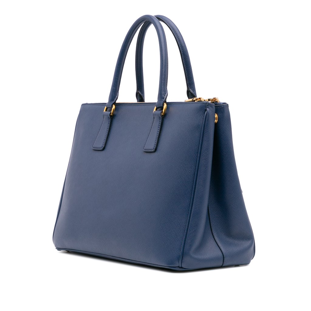 Prada Saffiano Lux Galleria Double Zip Front Pocket Satchel - Back view