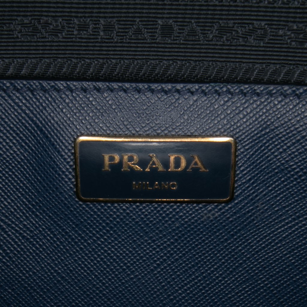 Prada Saffiano Lux Galleria Double Zip Front Pocket Satchel - Side view