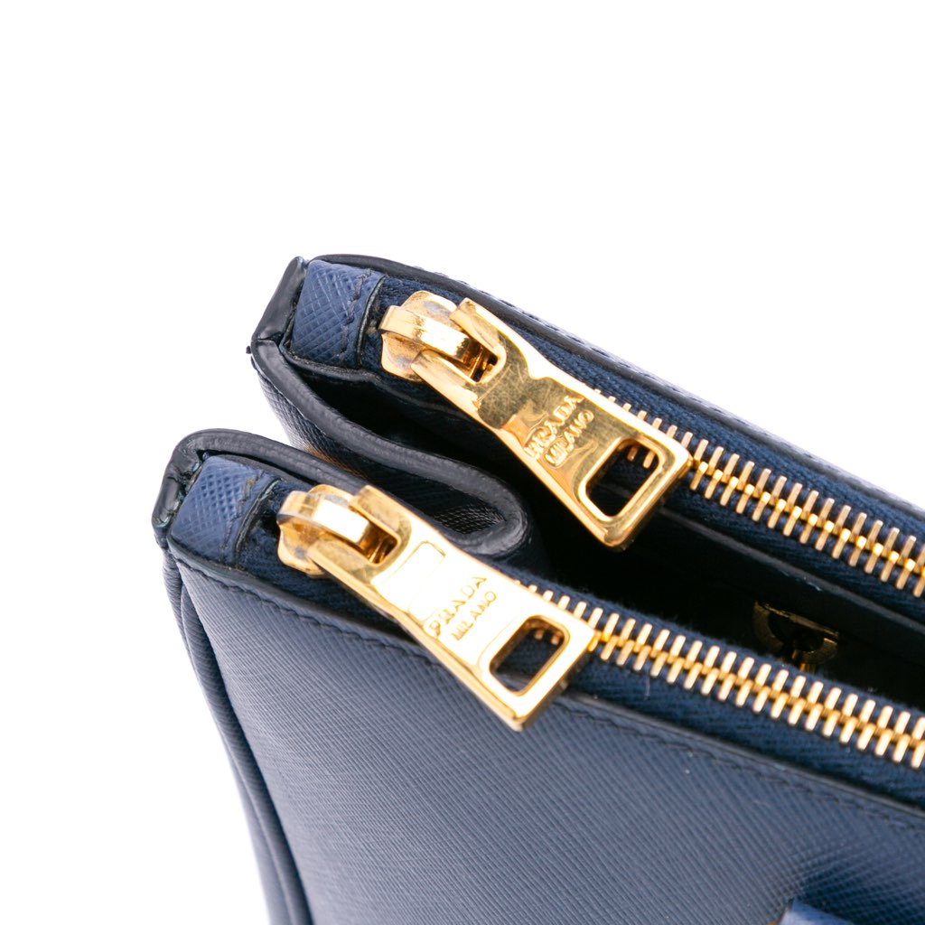 Prada Saffiano Lux Galleria Double Zip Front Pocket Satchel - Detail 2