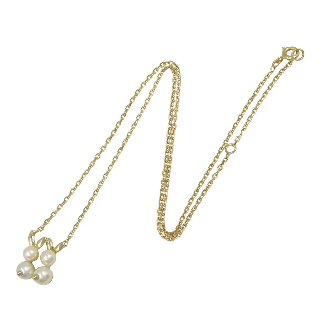 Van Cleef & Arpels 18K Yellow Gold and Akoya Pearls Necklace Gold Gold Good - Front View
