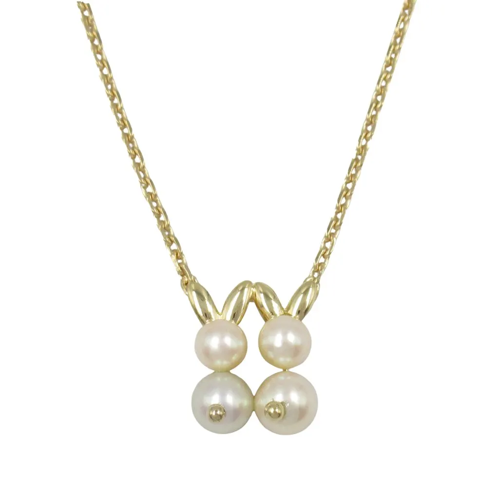 Van Cleef & Arpels 18K Yellow Gold and Akoya Pearls Necklace Gold Gold Good - Back View