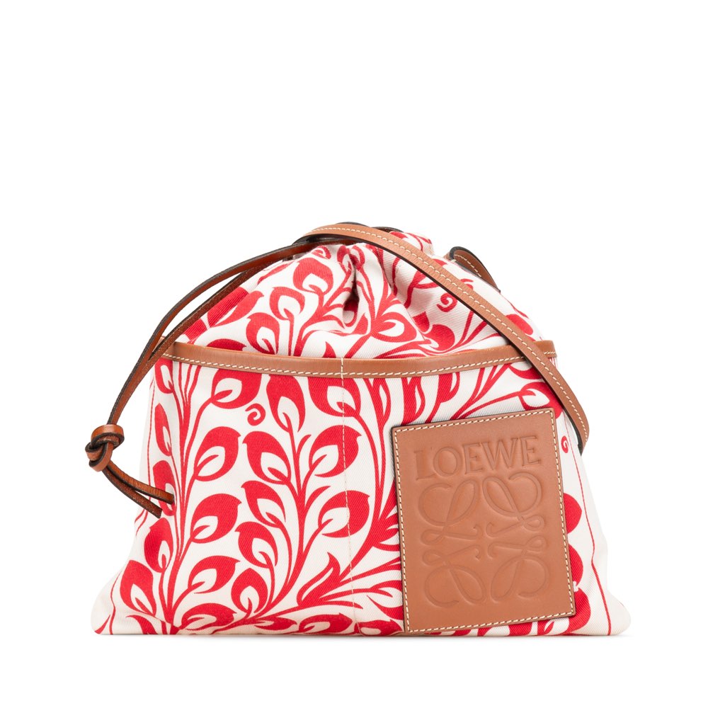 Loewe William de Morgan Small Anagram Canvas Drawstring Crossbody