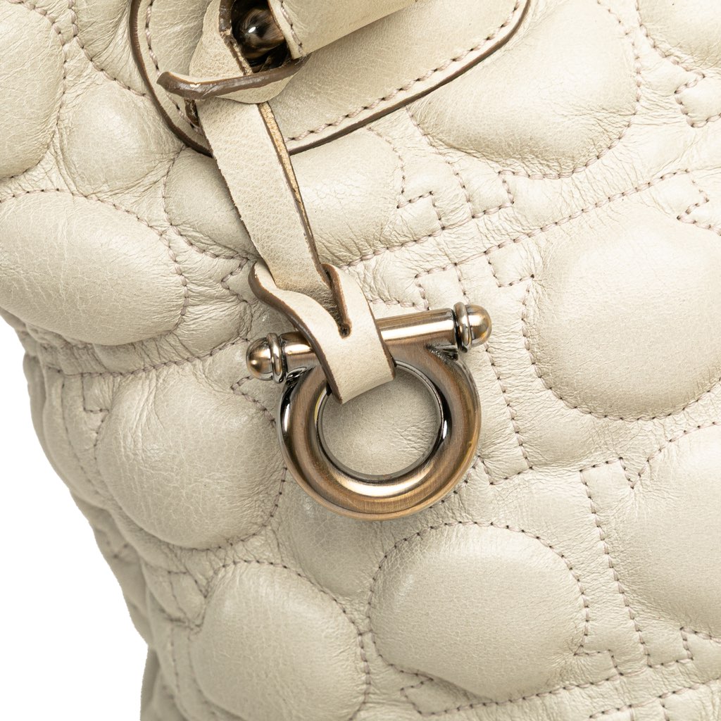 Salvatore Ferragamo Quilted Leather Gancini Handbag - Image 12