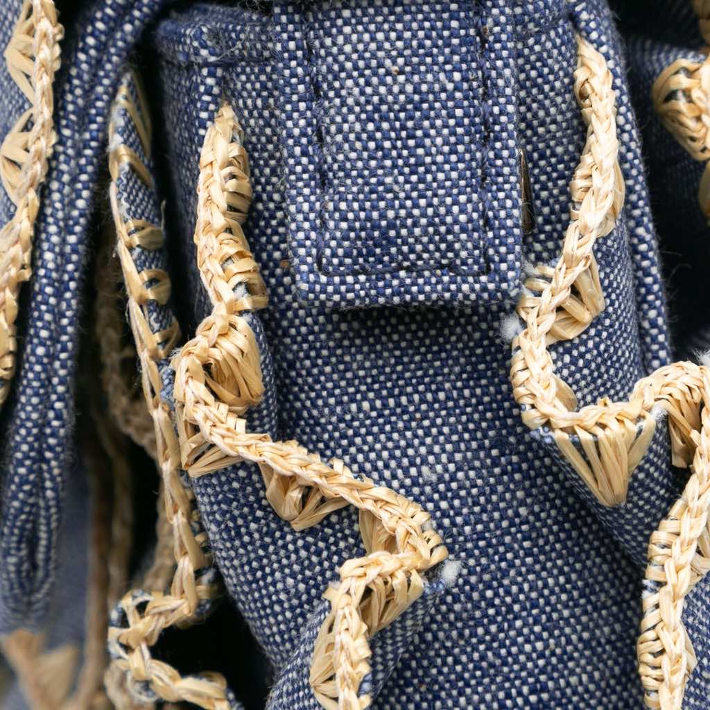 Fendi Embroidered Denim Ruffled F is Fendi Kan I Baguette - Image 11