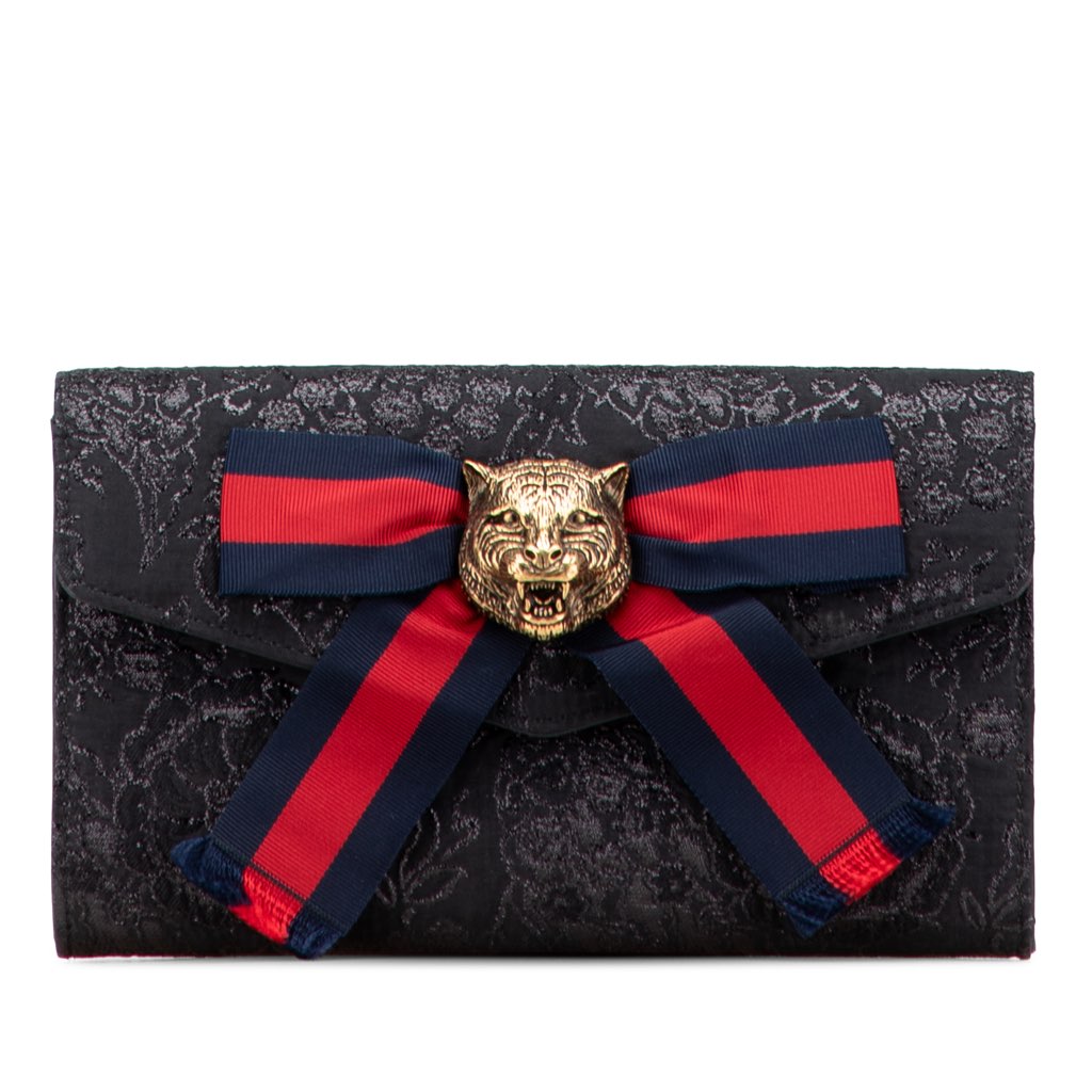 Gucci Lurex Brocade Animalier Broadway Clutch