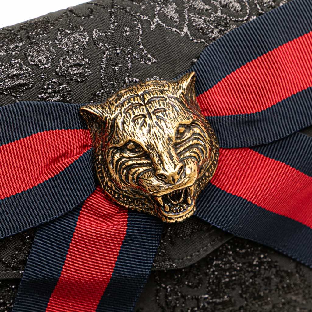 Gucci Lurex Brocade Animalier Broadway Clutch - Detail 2