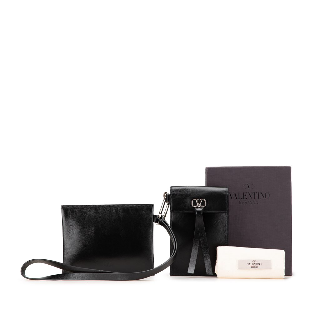 Valentino Leather VRing Neck Pouch - Image 16