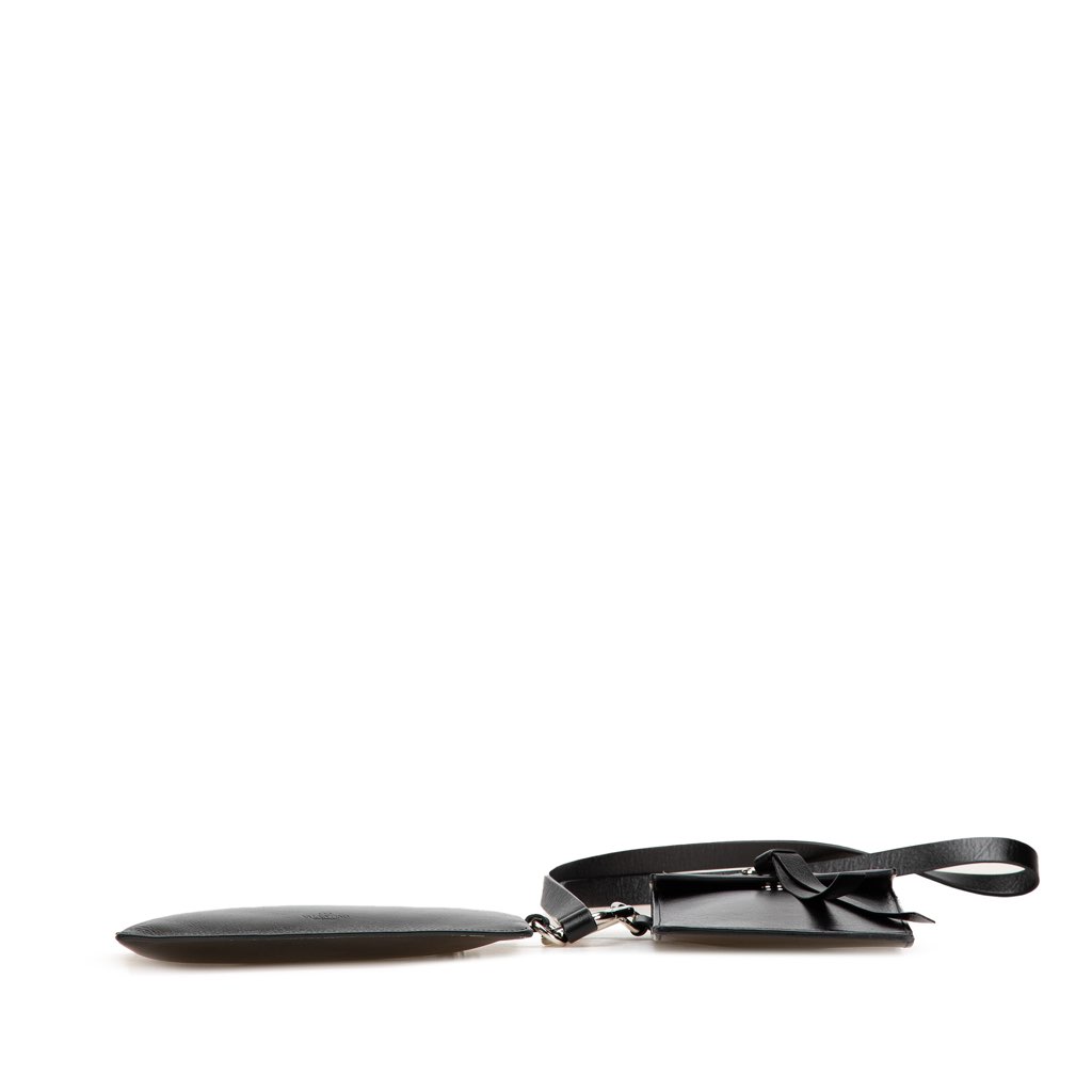 Valentino Leather VRing Neck Pouch - Image 6