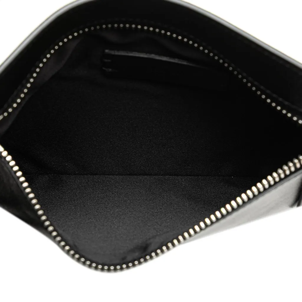 Valentino Leather VRing Neck Pouch Black Leather Good - Model View