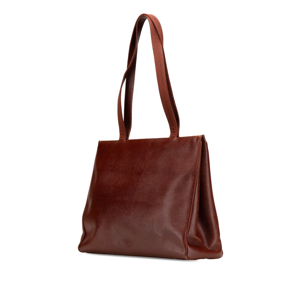 Salvatore Ferragamo Lizard Embossed Leather Vara Tote - 2