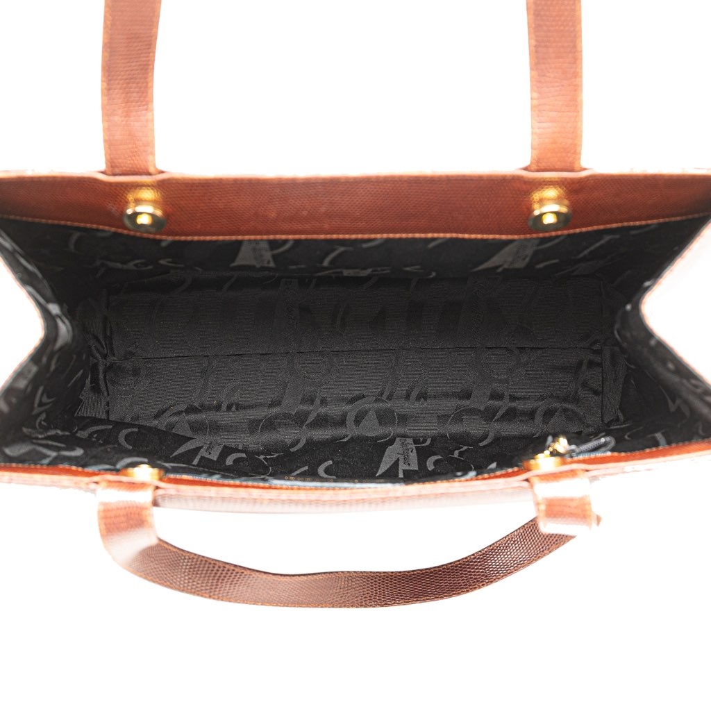 Salvatore Ferragamo Lizard Embossed Leather Vara Tote - 4