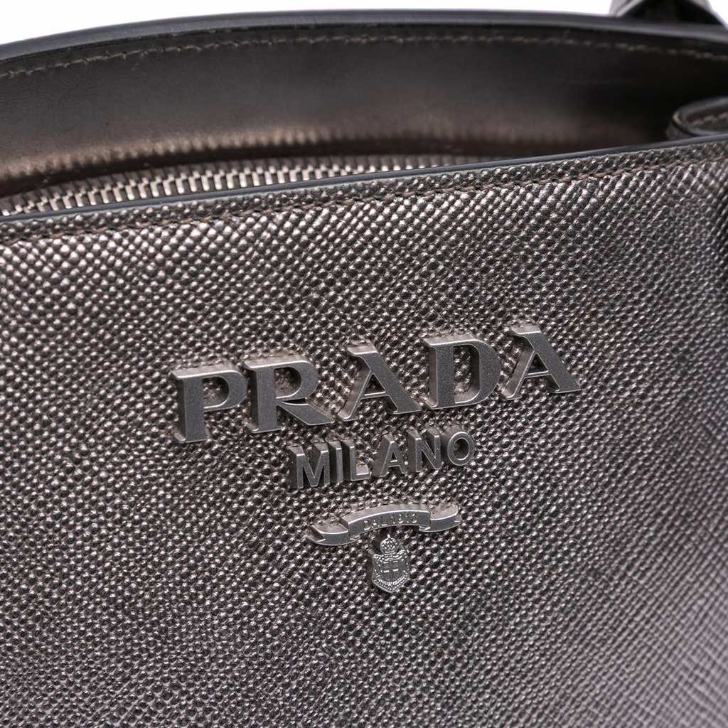 Prada Small Saffiano Cuir Monochrome Top Handle Tote - Side view