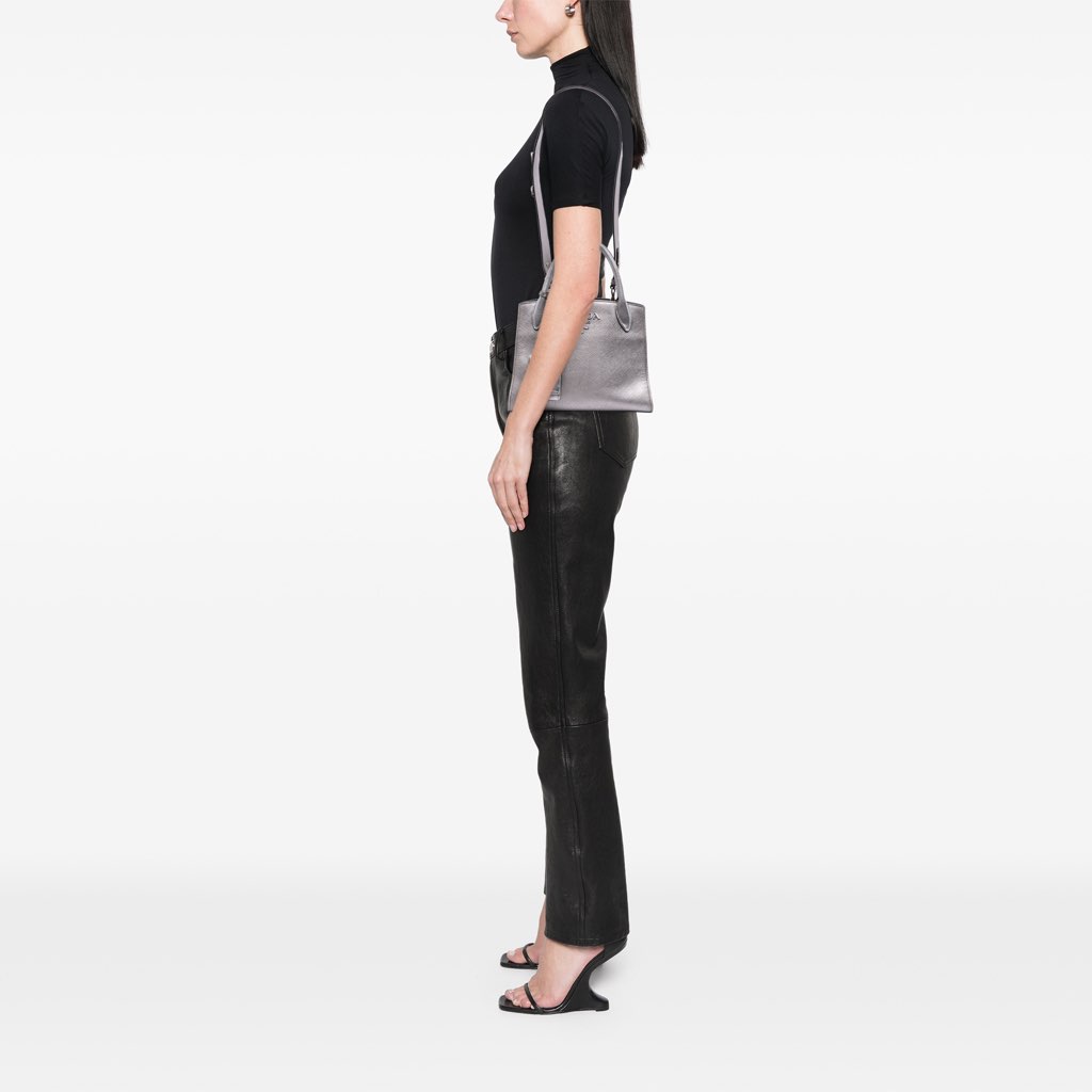 Prada Small Saffiano Cuir Monochrome Top Handle Tote - Image 11