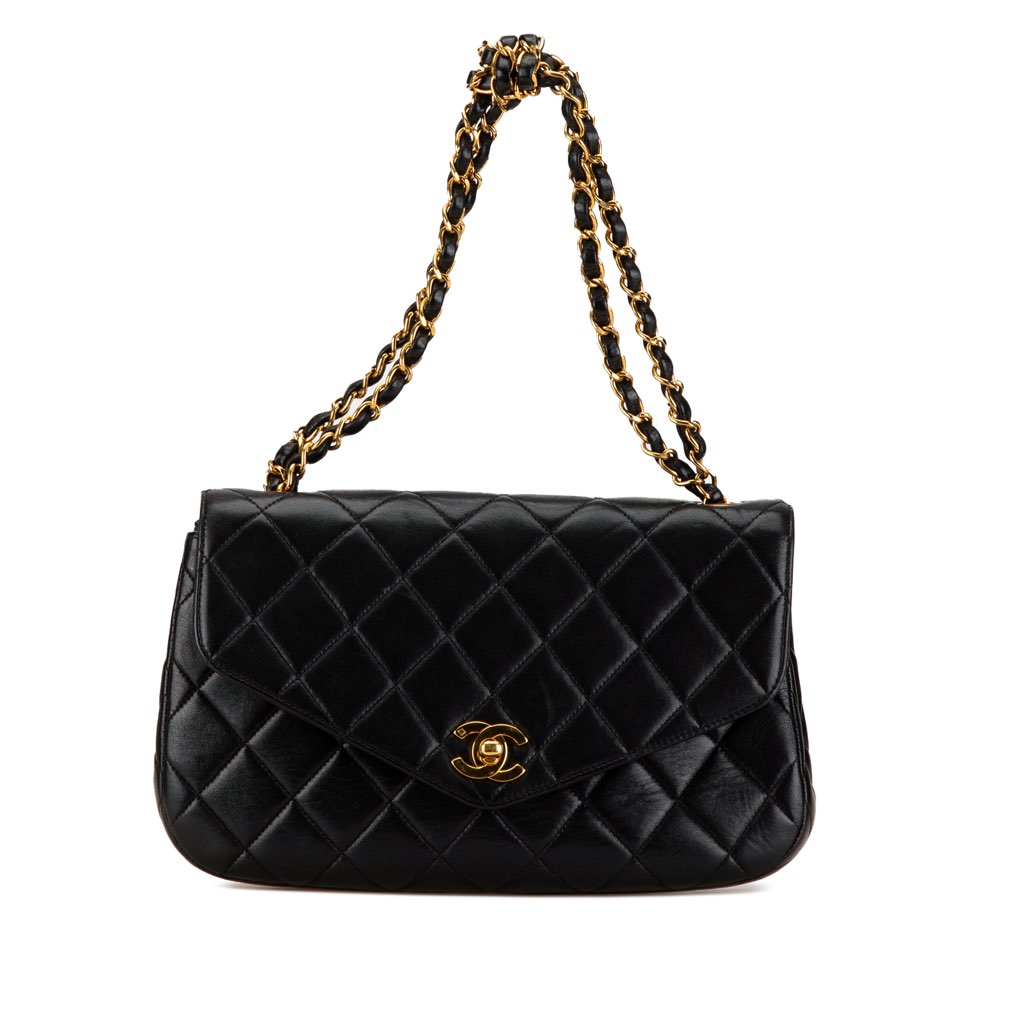 Chanel Quilted Lambskin Half Moon Single Flap