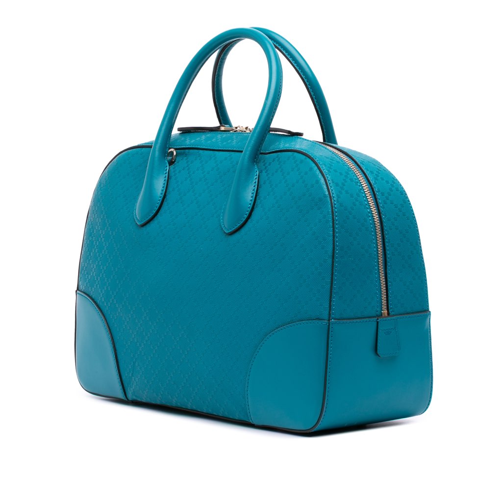 Gucci Diamante Bright Leather Satchel - Back view