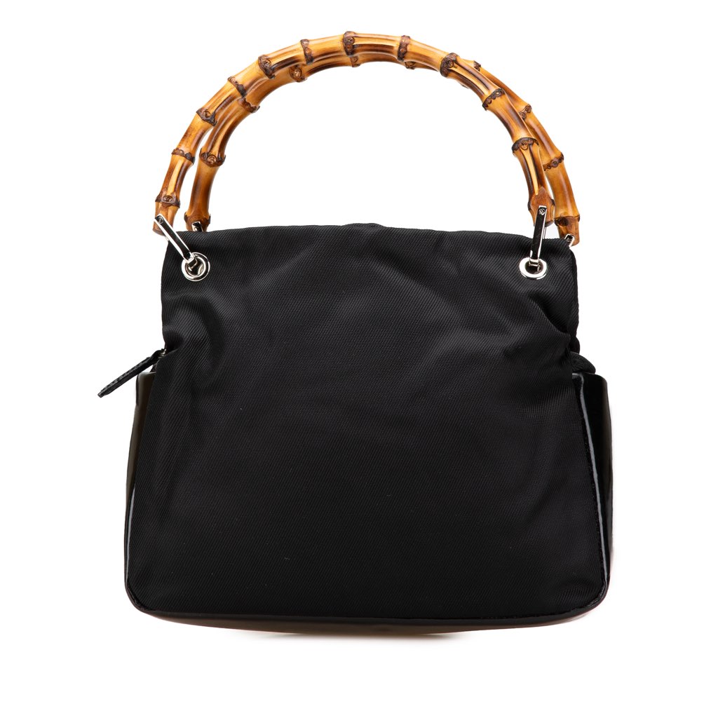 Gucci Nylon Bamboo Handbag