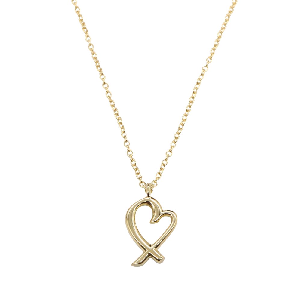 Tiffany & Co 18K Yellow Gold Paloma Picasso Loving Heart Necklace - 2