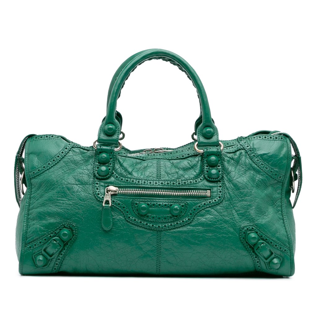 Balenciaga Lambskin Motocross Giant Brogues Part Time Satchel