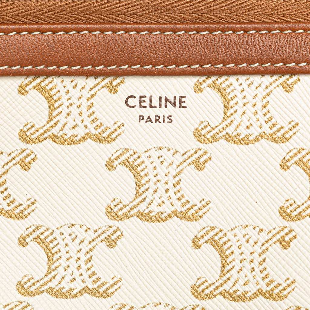 Celine Triomphe Coated Canvas Clutch On Chain - Detail 2