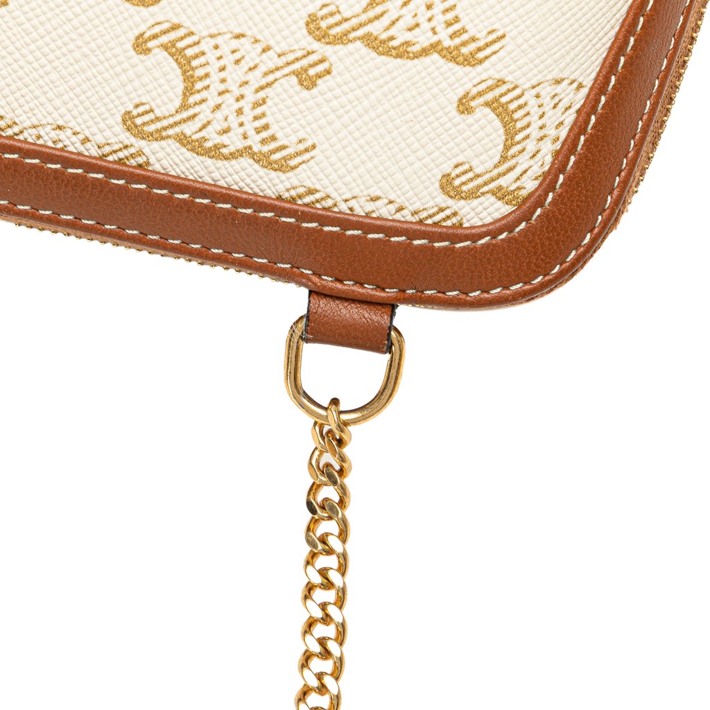 Celine Triomphe Coated Canvas Clutch On Chain - Image 12