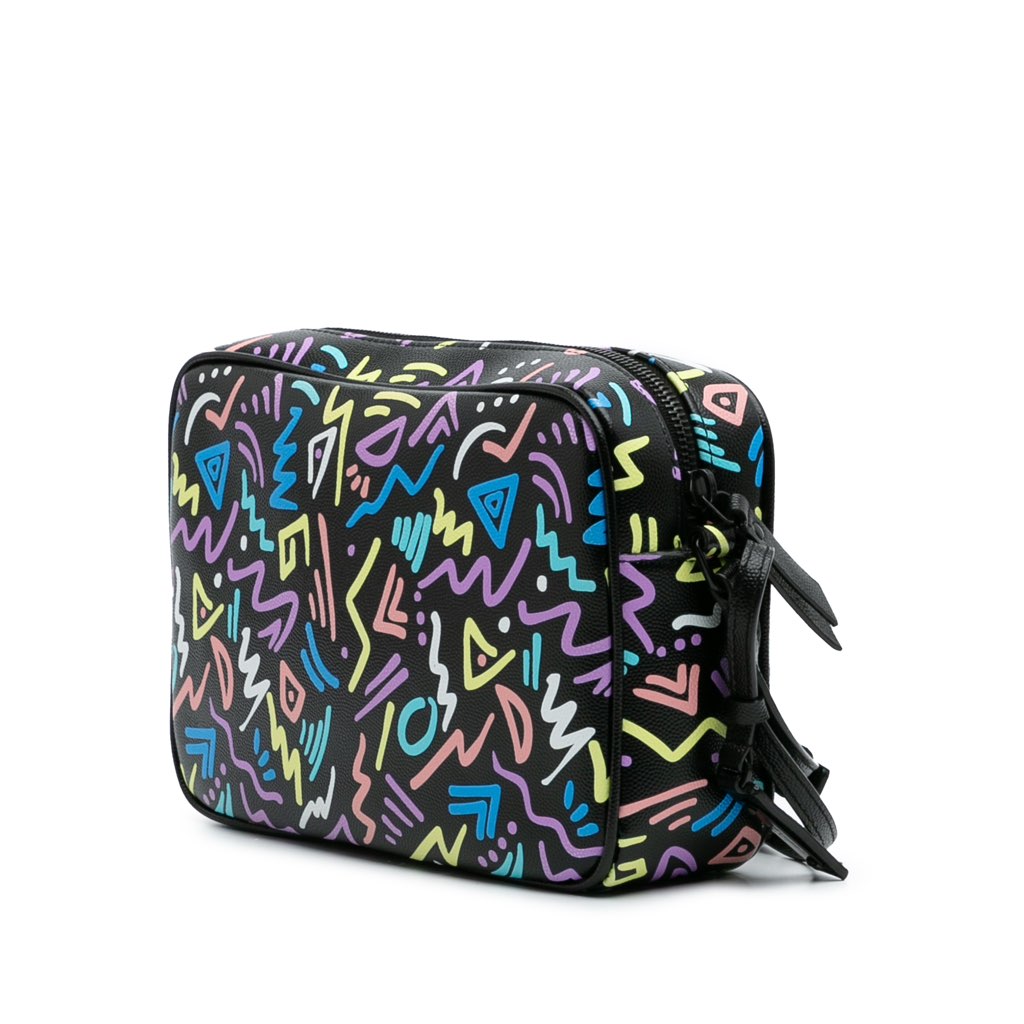 Saint Laurent Medium Grain de Poudre Monogram Graphic Print Lou Camera Bag - 2