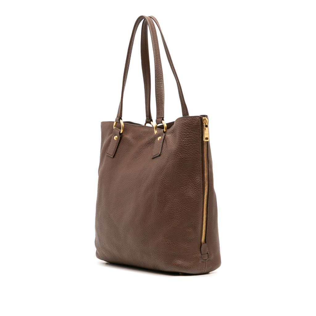 Prada Vitello Daino Side Zip Shopper Tote - 2